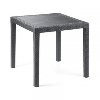 Trade Shop Trade Shop - Copy Of Tavolo Tavolino Quadrato Design Finto Rattan Vimini Bianco 79x79x72cm Bar Casa 052000