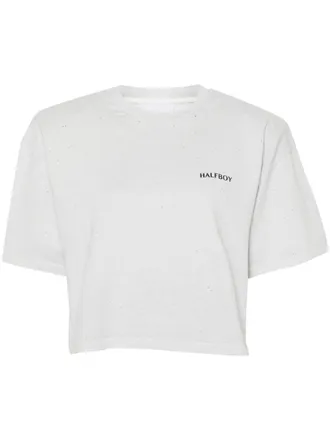 Halfboy distressed cotton T-shirt - Blue