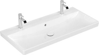 Villeroy & Boch Avento meubelwastafel - 100x47cm - 2 kraangaten met overloop wit