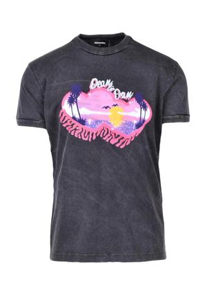 Dsquared2 Washed Black Graphic Print T-Shirt
