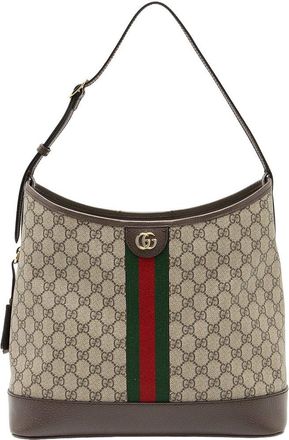 Gucci Beige Gg Supreme Canvas Ophidia Large Open Shoulder Bag (Authentic Pre- Loved)