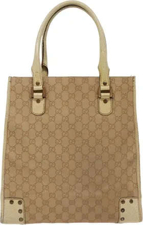 Gucci Beige Canvas Tote Bag (Pre-Owned)