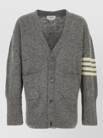 Thom Browne knitwear v neck sweater striped sleeves