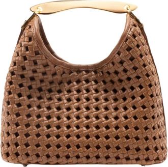 Elleme Boomerang Small - Dames - Handtassen - Bruin - ONE Size - Leer - Tassen
