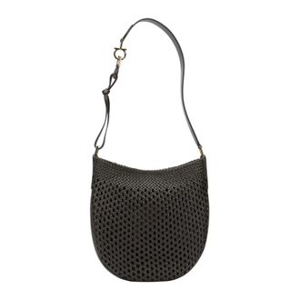 Ferragamo Hobo Smile Schoudertas - Dames - Tassen - Bruin - Maat: ONE Size Katoen