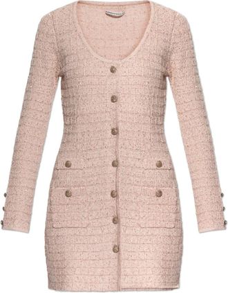 Alessandra Rich Jurk met glinsterende versieringen - Dames - Kleedjes - Roze - S - Wol - Kleedjes