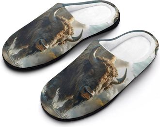 Generic Buffalo Mens Slippers Comfortable And Non-slip Cotton Slipper Shoe for House