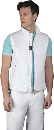 Moorer MenS White Sleeveless Zip-Up Vest, Size 48
