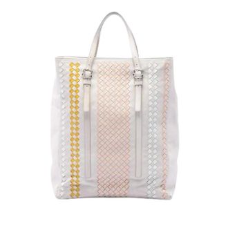 Bottega Veneta Pre-owned Tote Bags, female, White, Size: ONE SIZE Pre-owned Woven Leather Tote
