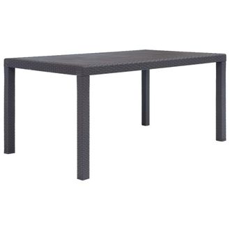 vidaXL Tavolo Da Giardino Marrone 150x90x72 Cm Plastica Stile Rattan - Vidaxl
