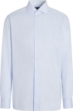 Ermenegildo Zegna Centoventimila micro-stripe shirt - men - Cotton - 43 - Blue