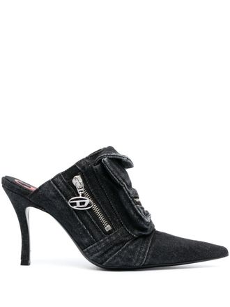 Diesel D-Venus Pocket 100mm denim mules - Black