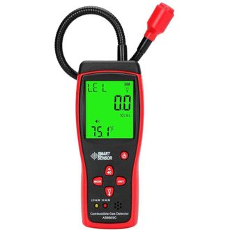 OEM Detector De Fugas De Gas Profesional, Con Pantalla Lcd Digital, Sensor Flexible, Monitoreo De Temperatura, Apagado Autom&aacute;tico, Ouylaf, Negro/rojo