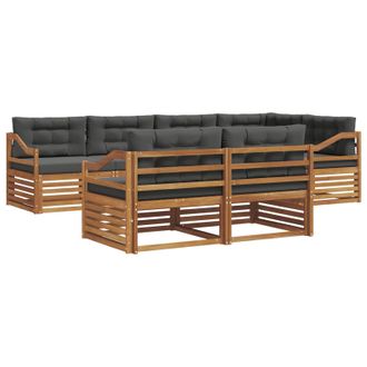 vidaXL Set Di Divani Da Esterno 7 Pz Naturale E Antracite Vidaxl