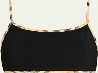 Burberry Check-Trim Bikini Top