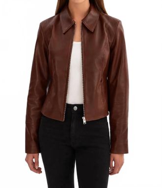 LaMarque Womens The Oceana Leather Jacket In Luggage