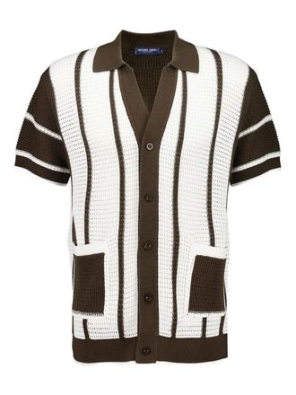 Frescobol Carioca striped knitted shirt - men - Cotton - M - Brown