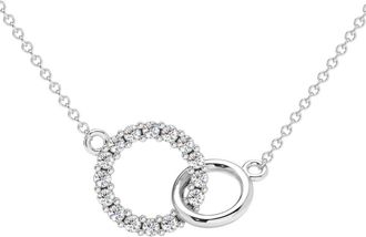 Pompeii3 1/3Ct Mini Duet Circle Diamond Necklace 14k Gold Pendant Lab Grown 18