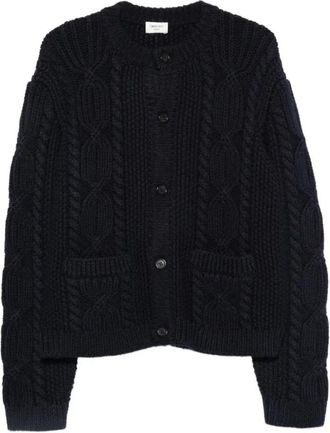 Saint Laurent Cardigan Laine Torsade & Point 4240 - Heren - Vesten - Zwart - XL - Wol - Truien & Vesten