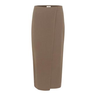 Soaked In Luxury Elegante Falda Morel Slim-Fit Estilo Cl&aacute;sico - Skirts - Mujer - Marr&oacute;n - 2XL