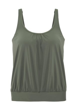 Lascana Tankini-Top LASCANA Italy, Damen, Gr. 36, N-Gr, gr&uuml;n (oliv), Microfaser, Microfaser, Polyamid, unifarben, Bikini-Oberteile Tankini-Top, in Oversize-Fo