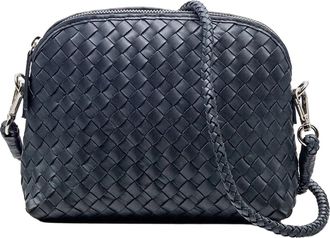 Dragon Diffusion Chunky Fellini Marine Woven Buff Calfskin Leather Clutch