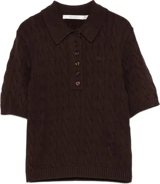 Gestuz Cable-knit Polo Sweater