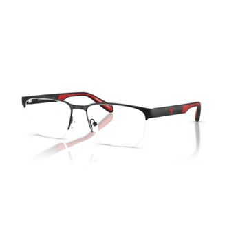 Emporio Armani 0ea1162 Semi-Rimless Black Metal Eyeglasses with Bold Red Accents