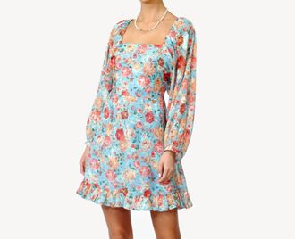 Adelyn Rae Vero Poet Sleeve Dress In Baby Blue