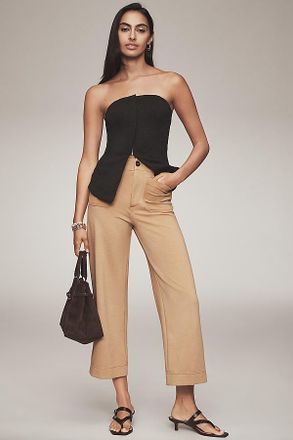 Maeve The Colette Knit Crop Wide-Leg Pants by Maeve