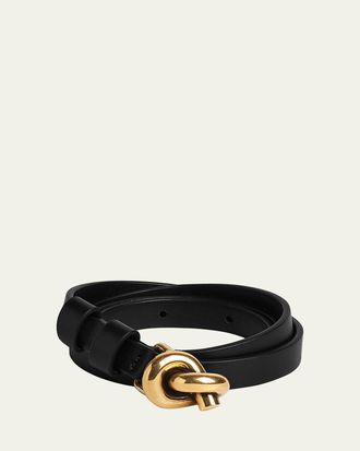 Bottega Veneta Knot Buckle Leather Belt