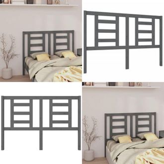vidaXL Testiera per Letto Grigia 146x4x100cm in Legno Massello di Pino - Testiera in legno massello - Testiera per letto grigia