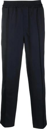 A.P.C. Middernachtblauwe Wol Elastische Taille Broek - Heren - Sweatpants - Blauw - XL - Wol - Broeken