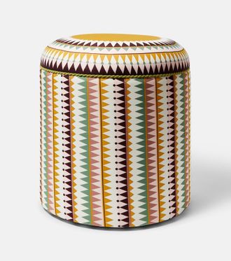 La DoubleJ Baba printed canvas pouf