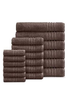 Ella Jayne Home Solid Cotton 18-Piece Towel Set in Brown at Nordstrom Rack