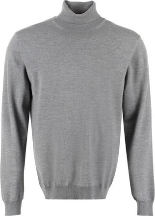 THE (ALPHABET) Wollen Coltrui Sweater - Heren - Coltruien - Grijs - 2XL - Wol - Truien & Vesten