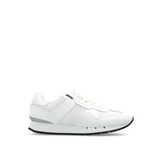 Paul Smith Sneakers, male, White, Size: 11 US White Mesh Leather Lace-Up Sneakers
