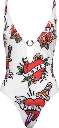 Philipp Plein Monokini Love - Dames - Badpakken - Veelkleurig - XS - Polyester - Badmode