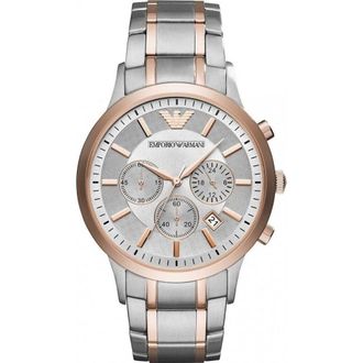 Emporio Armani AR11077 Mens Watch Renato Rose Gold - Silver & Rose Gold - One Size