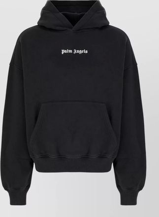 Palm Angels cotton oversized logo print hoodie