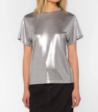 Velvet Heart Zelda Metallic Short Sleeve Tee In Silver