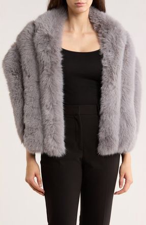 La Fiorentina Faux Fur Caplet in Grey at Nordstrom Rack