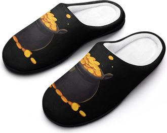 Generic Pot Of Gold Womens Slippers Warm House Slippers Indoor House Shoes with Anti-Skid Rubber Sole