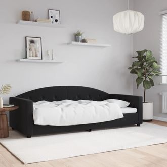 vidaXL Sof&aacute; Cama Sin Colch&oacute;n Terciopelo Negro 90x200 Cm Vidaxl