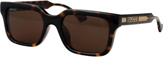 Gucci Zonnebrillen - Heren - Zonnebrillen - Bruin - 55 MM - Accessoires