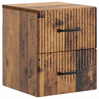 vidaXL Mesita De Noche De Pared Madera Envejecida 34,5 X 33 X 40 Cm Vidaxl
