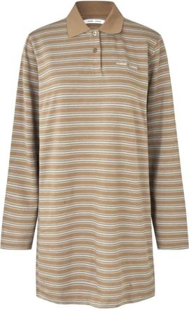 Sams&oslash;e & Sams&oslash;e Sadover Mini Polo Jurk - Dames - Korte kleedjes - Bruin - XS - Katoen - Kleedjes