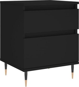 vidaXL Vidaxl - Mesita de noche madera contrachapada negro 40x35x50 cm