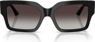 Jimmy Choo London 55mm Rectangular Sunglasses in Black /Grey Gradient at Nordstrom