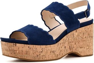 Pelle Moda Cicel Womens Wedge Shoes Midnight : 8.5 M, Leather